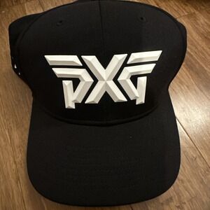 PXG Golf Hat Mens One Size Fits Most Black White Logo Strap Back NEW